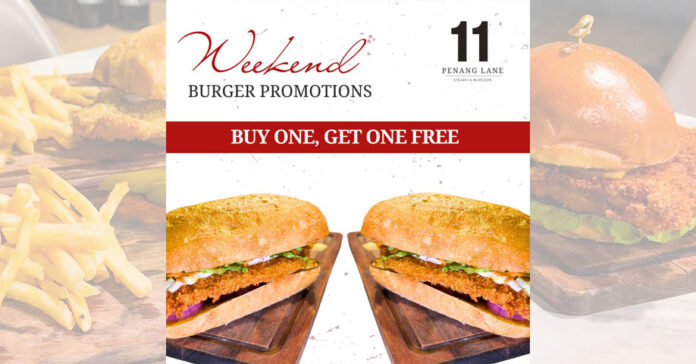 1-for-1 Burger at 11 Penang Lane | November Weekends Offer