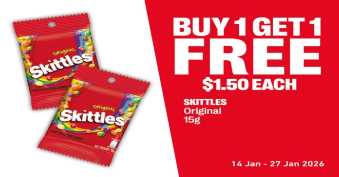 7-Eleven Skittles 1-for-1 Deal: Double the Rainbow Fun!