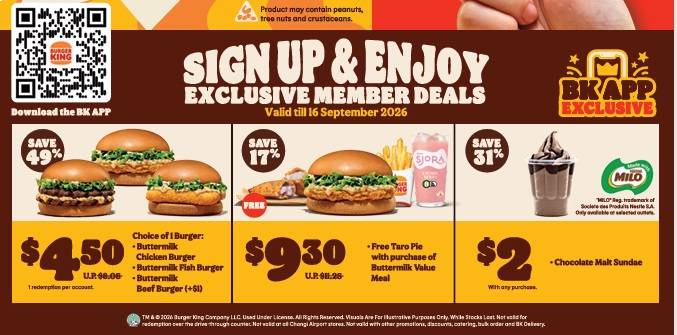 Burger King App Deals till 16 Sep 2026