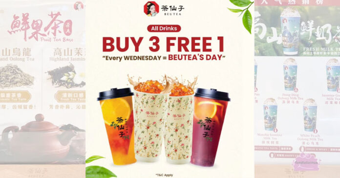 BeuTea’s Day: Buy 3 Get 1 Free on All Drinks Every Wednesday