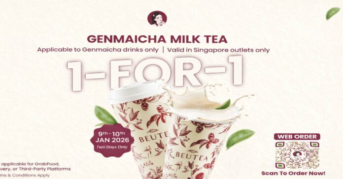 Beutea 1-for-1 Genmaicha Milk Tea in Singapore! (Jan 2026)
