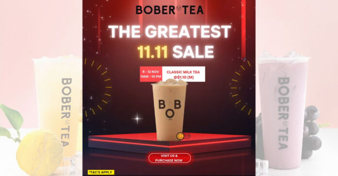 Bober Tea 11.11 Sale: Classic Milk Tea Only S$1.10 (8-12 Nov)