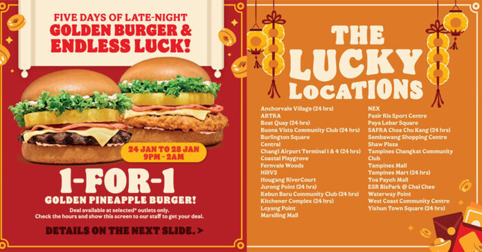 Burger King 1-for-1 Golden Pineapple Burger – Late-Night Deal!