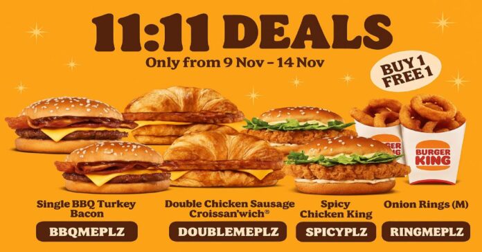 Burger King 11.11 Deals untill 14 Nov 2025