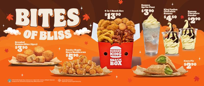 Burger King Bites of Bliss Menu from S$2.90