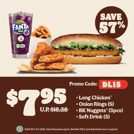 Burger King Long Chicken solo treat at S$7.95