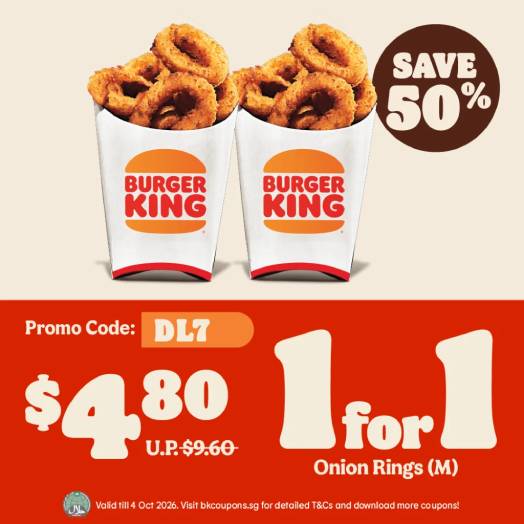 Burger King 1-for-1 Onion Rings at S$4.80