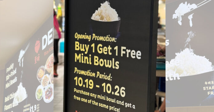 Delibowl Tampines Mall – Buy 1 Get 1 Free | Deal from S$1.90