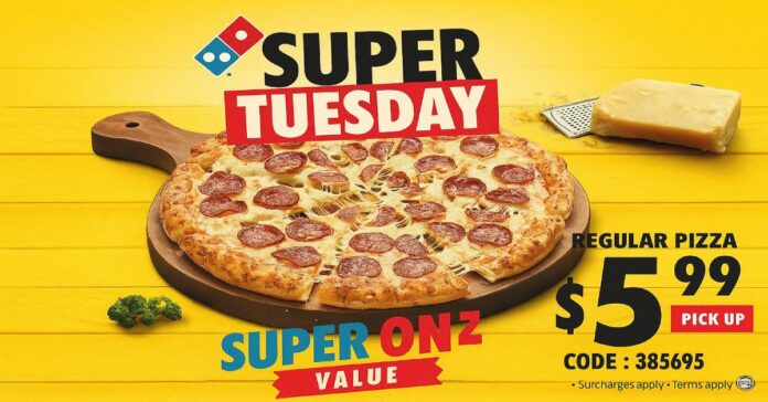 Domino's Super Tuesdays: S$5.99 Pizzas (Pick-Up Only)