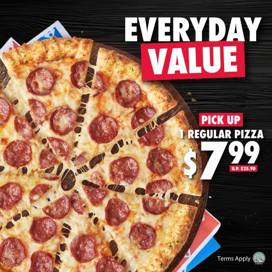 Domino’s All-Day Pick-Up Deal: Regular Pizza at S$7.99