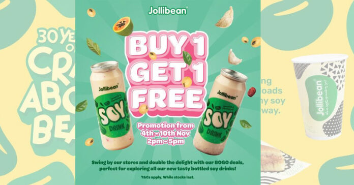Buy One Get One Free Bottled Soy Drinks at Jollibean | Singapore