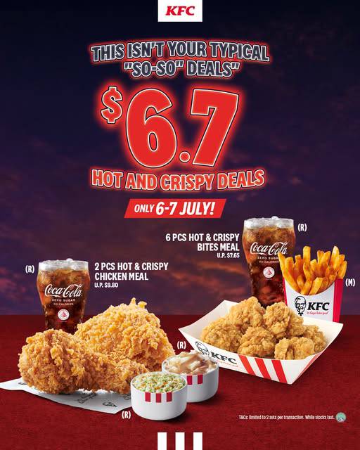 KFC Hot & Crispy Deals at S$6.70