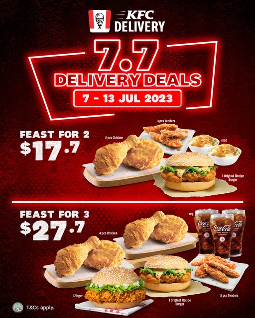 KFC 7.7 Delivery Deals Till 13 July 2023 