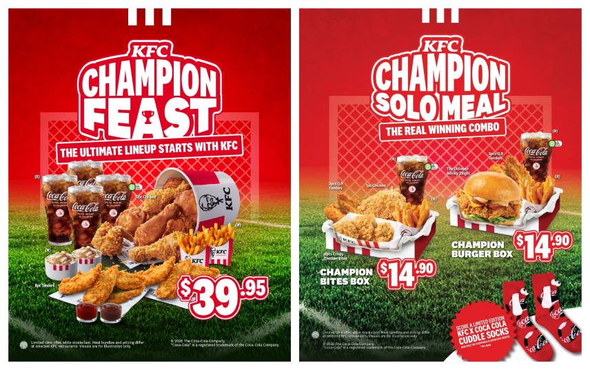 KFC Champion Meals from S$14.90 + free Coca-Cola socks