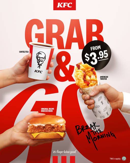 Fuel Your Morning: KFC Grab & Go Meals from S$3.95!