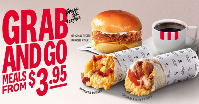 KFC Grab & Go Breakfast Deal from S$3.95 (23 Apr - 27 May)