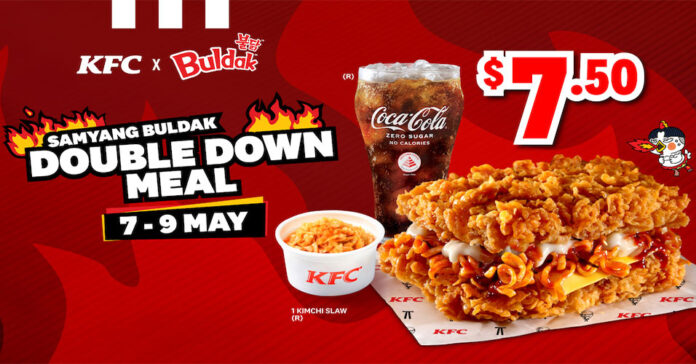 KFC Samyang Double Down Meal S$7.50 (7-9 May 2025)