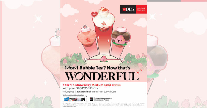 LiHO 1-for-1 K-Strawberry Drinks – Pay with DBS/POSB & Enjoy!