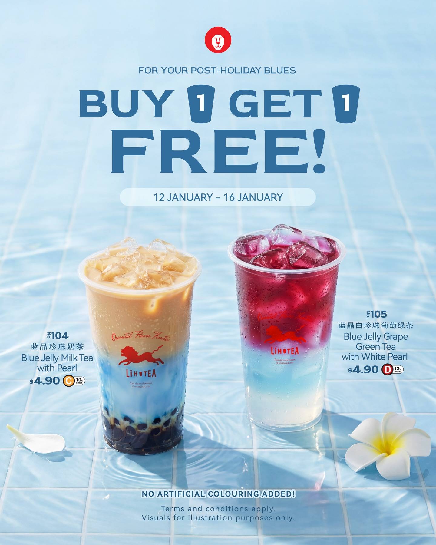LiHO 1-for-1 Drinks Deal: Double the Fun on Blue Jelly Teas!