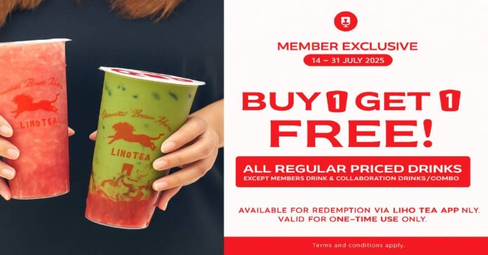 LiHO TEA 1-for-1 Promo for Members (14–31 July 2025)