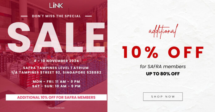 Link Atrium Sale: Up to 70% OFF! SAFRA Member Deals (4-10/11)