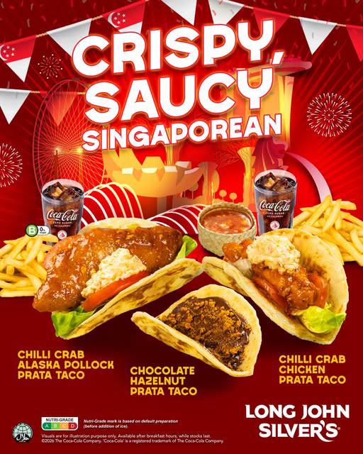 Long John Silver’s Singapore National Day Prata Taco menu from S$8.80