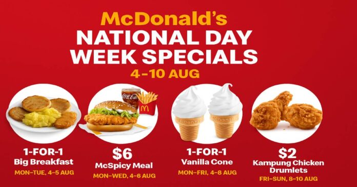 McDonald’s National Day Deals: 1-for-1 & More (4–10 Aug)