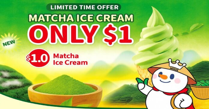 Mixue S$1 Matcha Ice Cream Returns for a Limited Time!