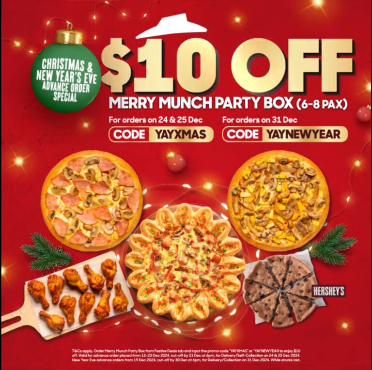 S$10 Off Pizza Hut Merry Munch Party Box for Christmas & New Year