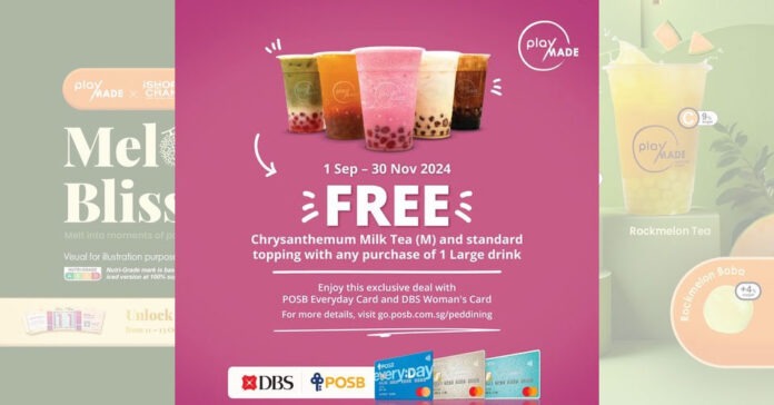 Free Chrysanthemum Milk Tea with PlayMade Large Drink Offer