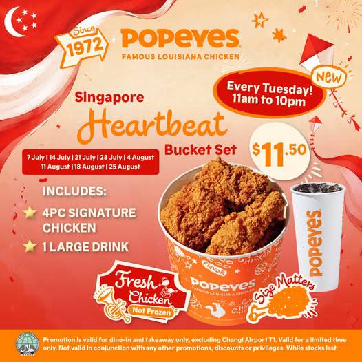 Popeyes Singapore Heartbeat Bucket Set for S$11.50