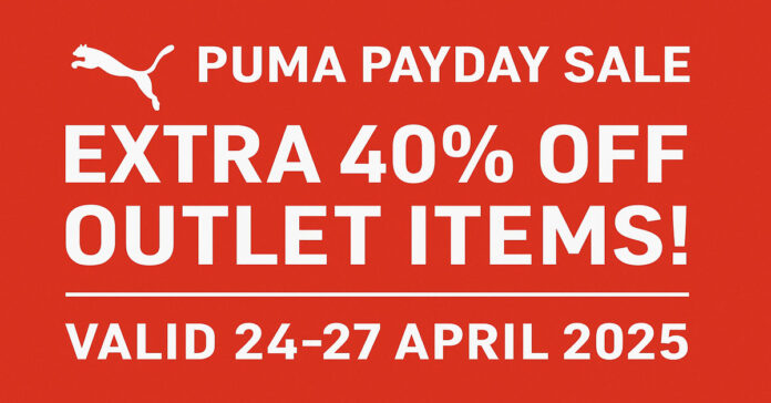 PUMA Payday Sale SG: Extra 40% Off Outlet Items!