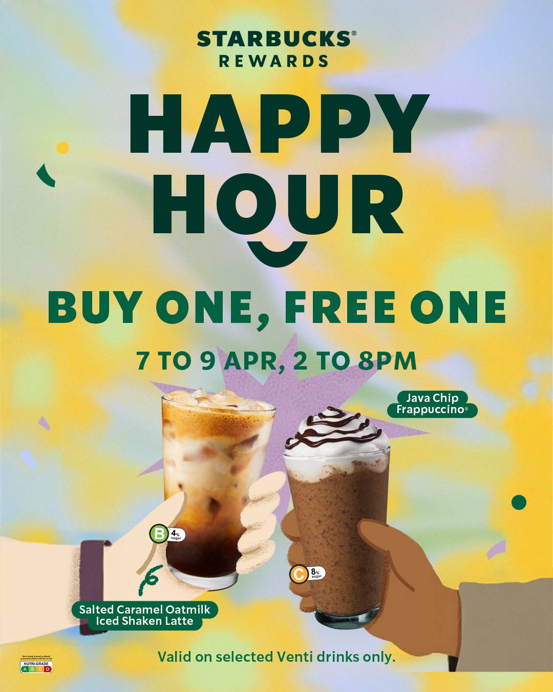 Starbucks Rewards: 1-for-1 Refreshers & Frappuccinos!