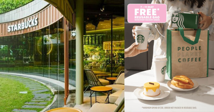 Starbucks Delivery: Free Bag with S$18+ Order (7-11 May)