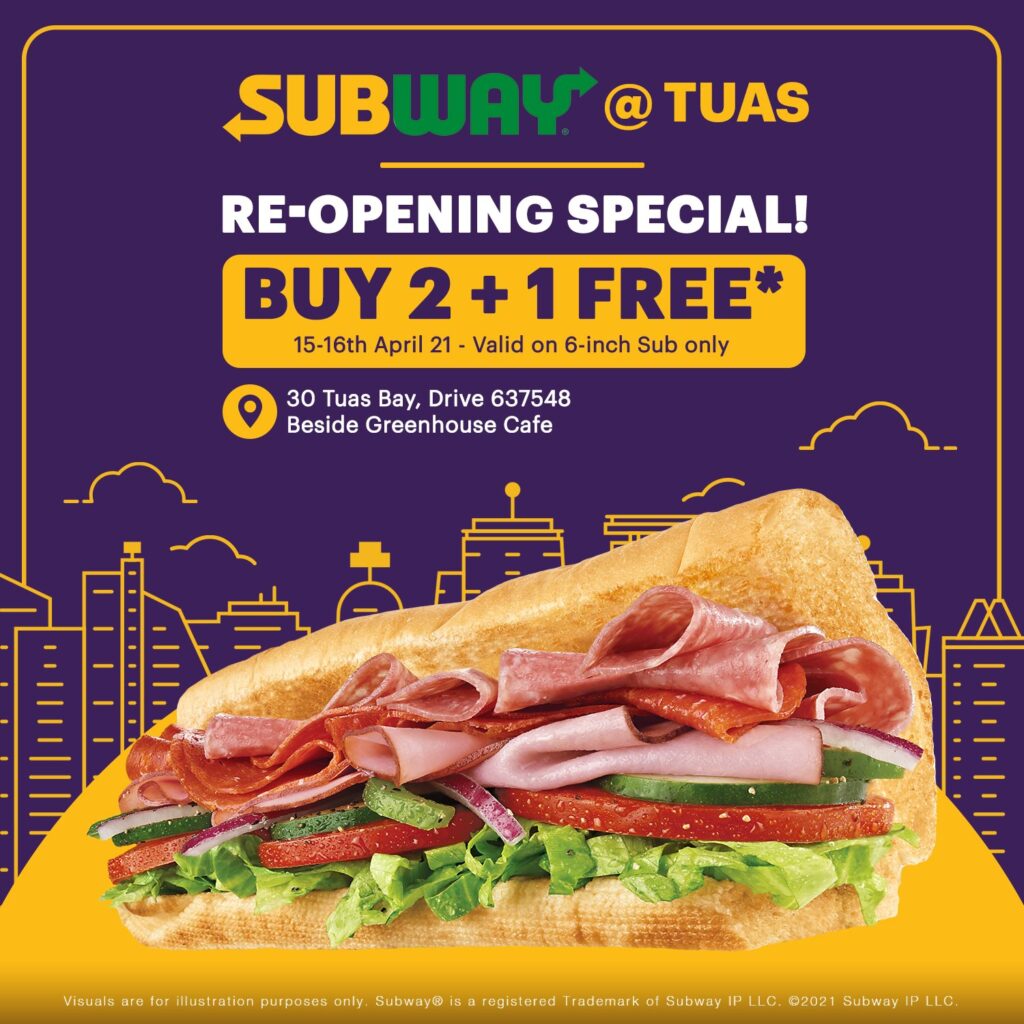 Subway offers S12 off Double Cheese deal for 2 S19.90