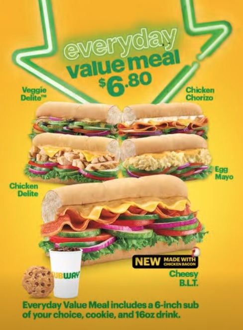 Subway Everyday Value Meal from S$6.80