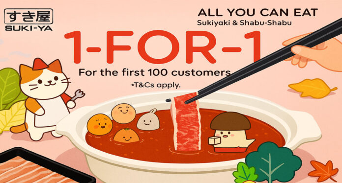 Suki-Ya 1-for-1 Lunch Buffet at Plaza Singapura – April 2025