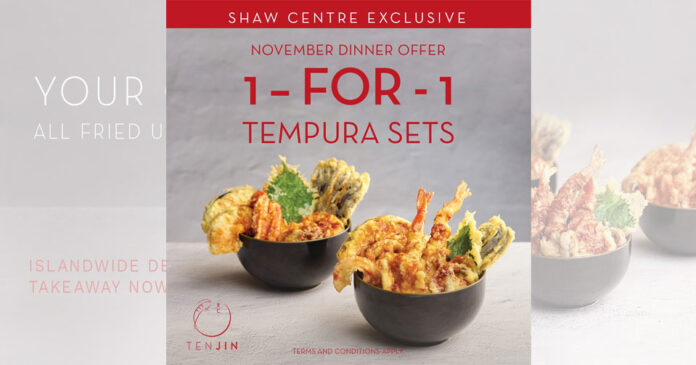 1-for-1 Tempura Sets at Tenjin Shaw Centre | November Deal
