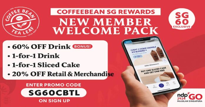 Coffee Bean Promo: 60% Off & 1-for-1 Vouchers (SG60)