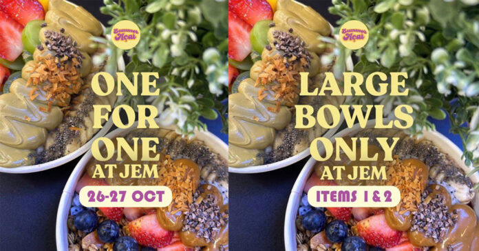 1-For-1 Açaí Bowls at The Summer Açaí JEM – 26-27 Oct Only!