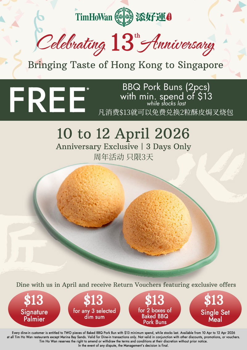 Tim Ho Wan Celebrates 13 Years in Singapore