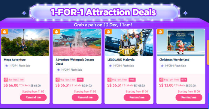 12.12 Trip.com: 1-FOR-1 Attraction Deals – Up to 71% Off!