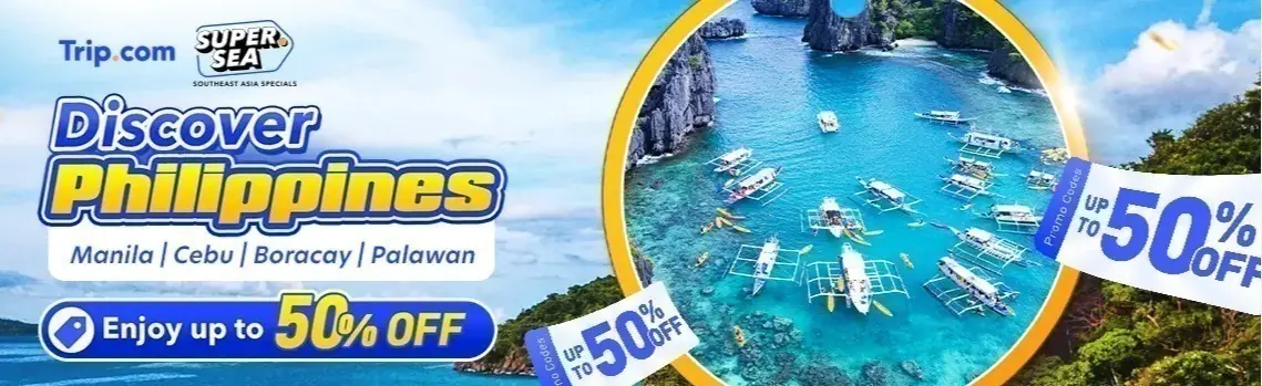 Enjoy 50% off on Manila, Cebu, Boracay, and Palawan travel products