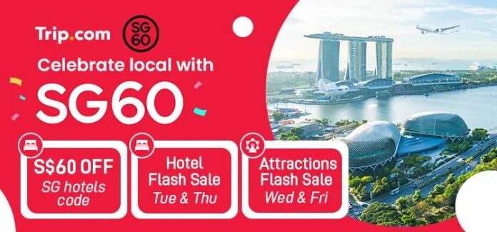 Trip.com SG60 Hotel Sale: Rooms S$6 & S$60 Tue/Thu 12PM
