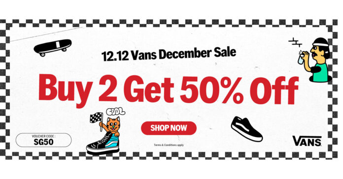 Vans 12.12 Sale Singapore: Buy 2 Get 50% Off – Shop Now!