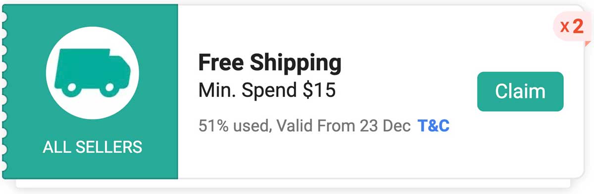 free shipping on Shopee orders over S$15