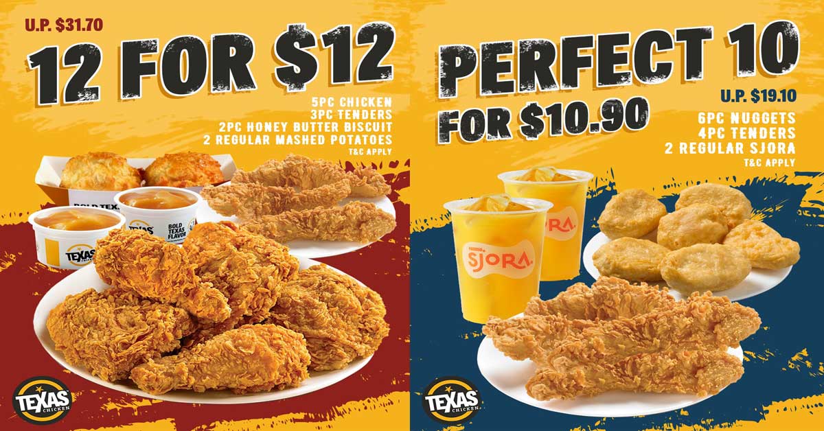 Texas Chicken promotions: 60% Off | August 2021 | SGDtips